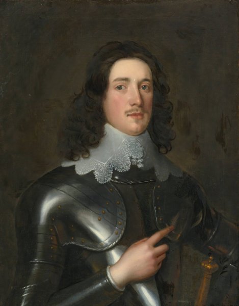 Main Product Photo of Portrait of a young man in armor with a lace collar Painting by Robert Walker