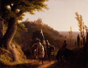 The Duke of Bourbon's Halt at La Riccia, on His March to the Assau Rome, May 3d, 1527 by Robert Walter Weir Oil Painting