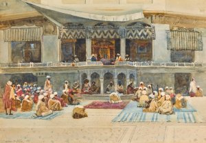 Figures before a mosque by Robert Weir Allan Oil Painting