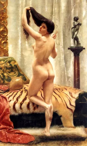 Before a Mirror by Robert Wiedeman Barrett Browning - Oil Painting Reproduction