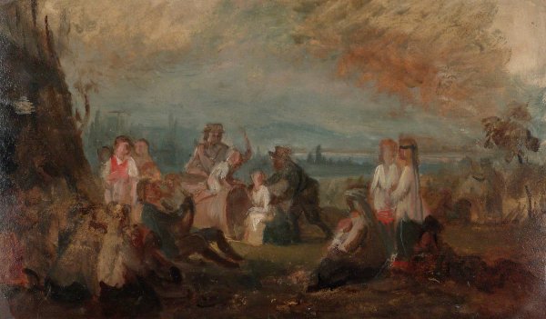 Harvest Party, Sketch by Robert Wilhelm Ekman - Hand-Painted Oil Painting Reproduction