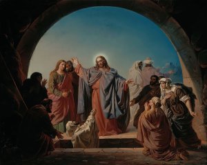 Jesus Wakes Lazarus by Robert Wilhelm Ekman Oil Painting