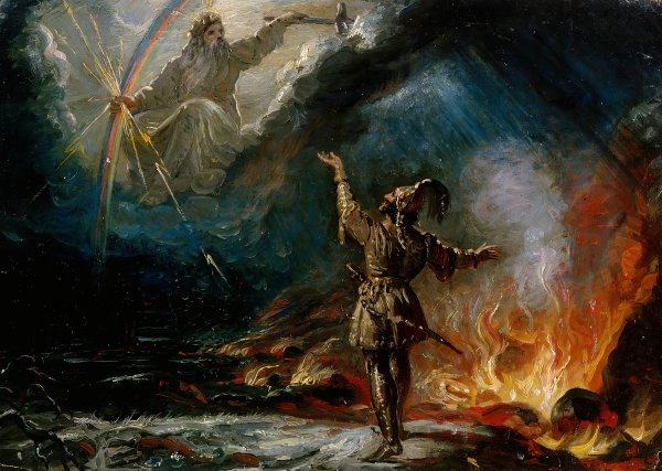 Lemminkainen At The Fiery Lake, Sketch  by Robert Wilhelm Ekman - Hand-Painted Oil Painting Reproduction