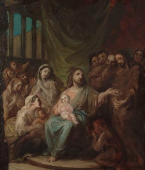 Let The Children Come To Me by Robert Wilhelm Ekman Oil Painting