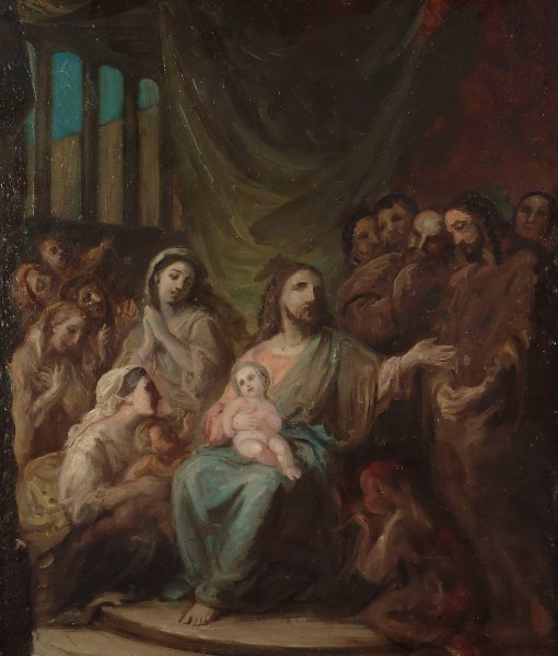 Let The Children Come To Me by Robert Wilhelm Ekman - Hand-Painted Oil Painting Reproduction