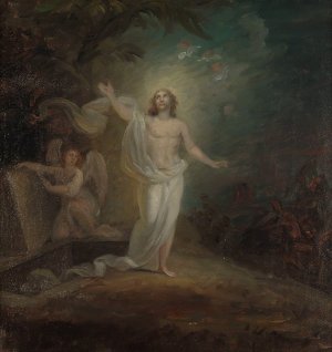 Resurrection Of Christ, Altarpiece Sketch by Robert Wilhelm Ekman Oil Painting