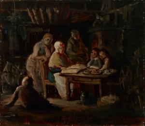 Sunday Night At Grandma's by Robert Wilhelm Ekman Oil Painting