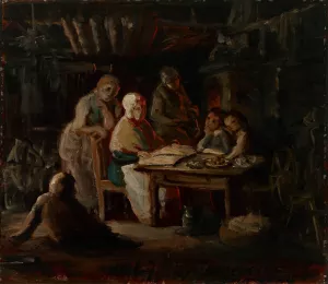 Sunday Night At Grandma's Oil painting by Robert Wilhelm Ekman