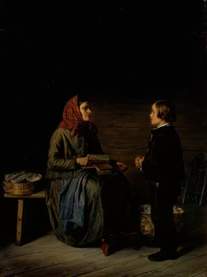 The Morning Before An Examination by Robert Wilhelm Ekman Oil Painting