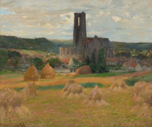 Haystacks, Lachant, Ile-de-France by Robert William Vonnoh Oil Painting