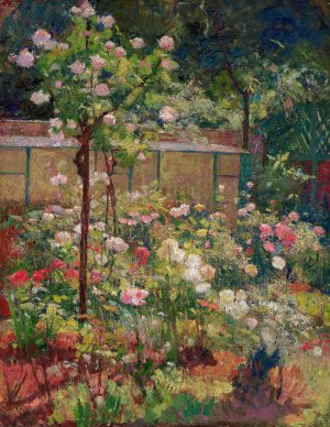 Jardin en Fleurs by Robert William Vonnoh Oil Painting