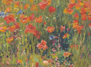 Poppies by Robert William Vonnoh Oil Painting