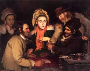 Card Players in Brittany painting by Robert Wylie