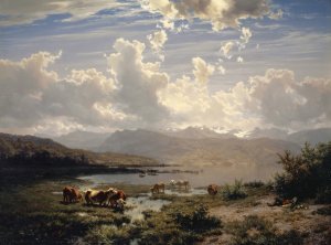 Landscape at Lake of Lucerne by Robert Zund Oil Painting