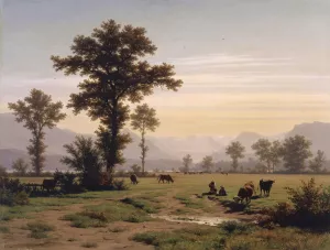 Landscape near Lucerne by Robert Zund Oil Painting