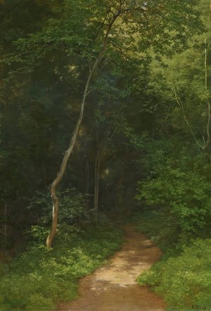 Waldweg Forest Track by Robert Zund Oil Painting