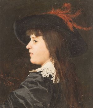 Portrait of a lady Oil painting by Roberto Fontana
