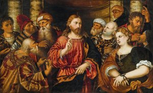 Christ and the Adultress by Rocco Marconi Oil Painting