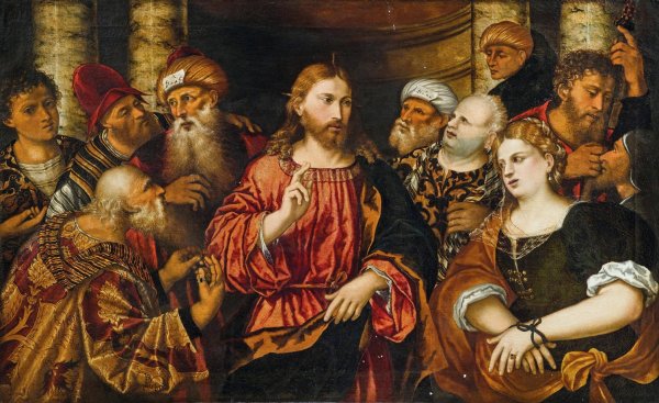 Christ and the Adultress by Rocco Marconi - Hand-Painted Oil Painting Reproduction