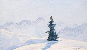 Das Erzhorn Bei Arosa Oil painting by Rodolfo Olgiati