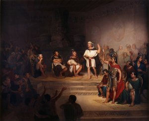 The Tlaxcalan Senate by Rodrigo Gutierrez Oil Painting