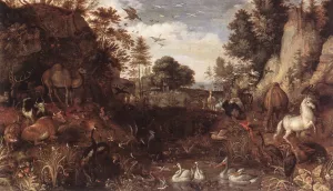 The Garden of Eden Oil painting by Roelandt Jacobsz Savery