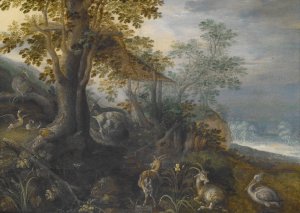 Landscape with Animals by Roelant Savery Oil Painting