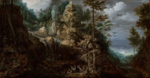 Landscape with the Temptation of Saint Anthony by Roelant Savery Oil Painting