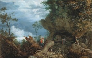 Mountainous Landscape with an Entrance to a Mine by Roelant Savery Oil Painting