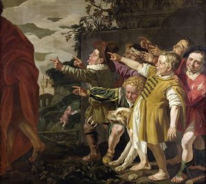Elisha Mocked by Boys by Roeloff Van Zijl Oil Painting