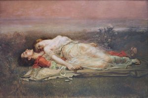 Tristan and Isolde by Rogelio De Egusquiza Oil Painting