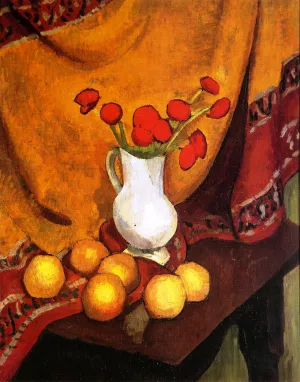 A Vase of Poppies by Roger De La Fresnaye Oil Painting