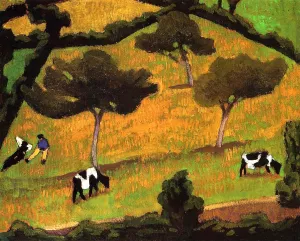 Cows in a Meadow by Roger De La Fresnaye Oil Painting