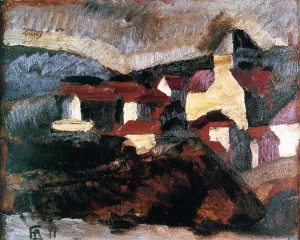 Houses at La Ferte-sous-Juarre Oil painting by Roger De La Fresnaye
