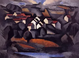 Landscape at Ferte-Soud Jouarre, Final Version by Roger De La Fresnaye Oil Painting