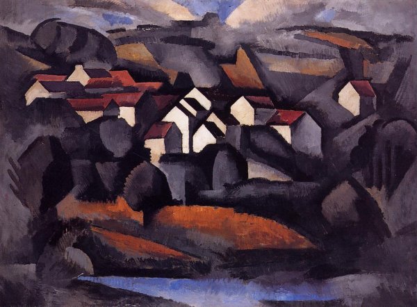 Main Product Photo of Landscape at Ferte-Soud Jouarre, Final Version Painting by Roger De La Fresnaye