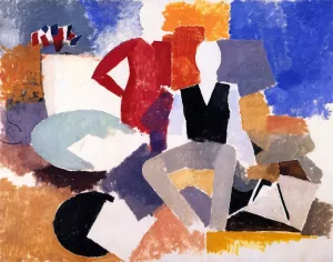 Louis-Philipe Table with a Bottle and Glass Oil painting by Roger De La Fresnaye