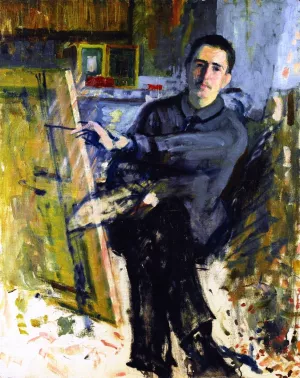 Self-Portrait at the Easel painting by Roger De La Fresnaye