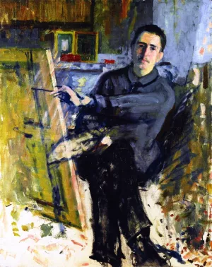 Self-Portrait at the Easel by Roger De La Fresnaye Oil Painting