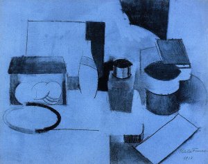 Still Life, Tin of Tea and Pot of Tobacco Oil painting by Roger De La Fresnaye