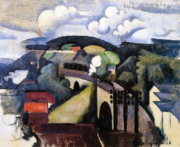 Main Product Photo of The Meulan Viaduct Painting by Roger De La Fresnaye