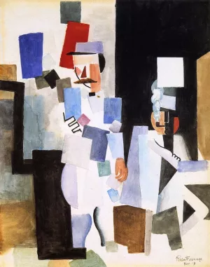The Postman in a Shelter with a Friend painting by Roger De La Fresnaye
