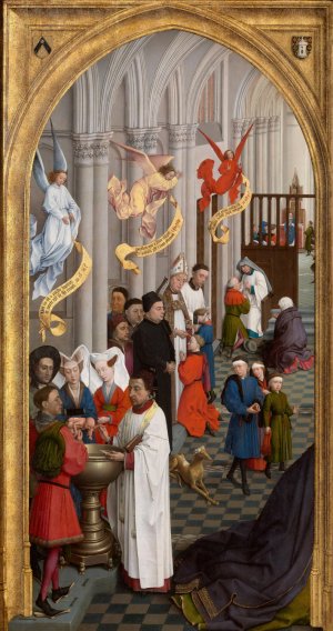 Baptism, Confirmation and Confession by Rogier Van Der Weyden Oil Painting