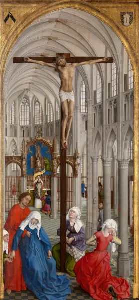 Christ on the Cross and the Eucharist by Rogier Van Der Weyden Oil ...