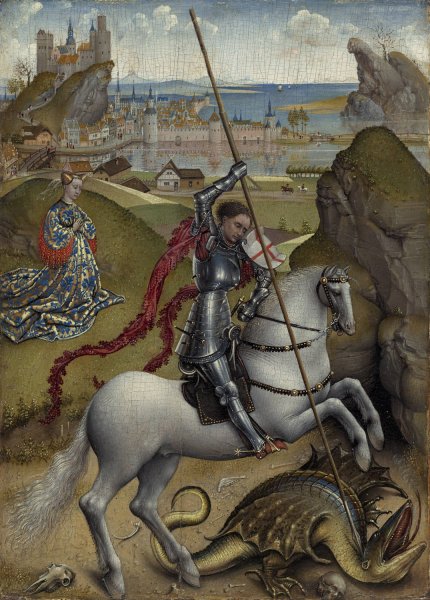 Main Product Photo of Saint George and the Dragon  Painting by Rogier Van Der Weyden