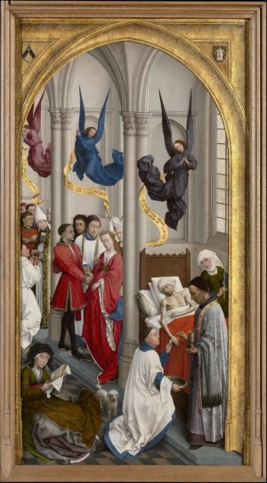 The Ordinatio, Marriage and Extreme Unction by Rogier Van Der Weyden Oil Painting