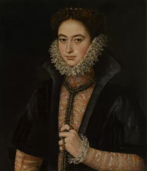 Portrait of a Noblewoman said to be Infanta Catalina Micaela of Spain by Roland De Moys Oil Painting