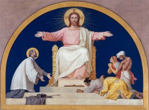 Saint-Francois-Xavier presentant au Christ les peuples qu'il a convertis by Romain Cazes Oil Painting