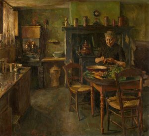 Kitchen by Romain Looymans Oil Painting