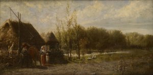 The rebel patrol on the outskirts by Roman Alekna-Szwoynicki Oil Painting